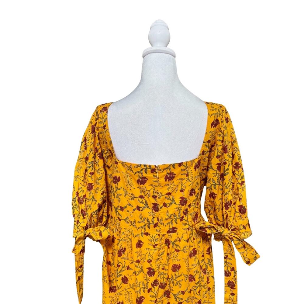 Eddy Barbara Cotton Floral Maxi Dress 14 Yellow NWT - Picture 6 of 9